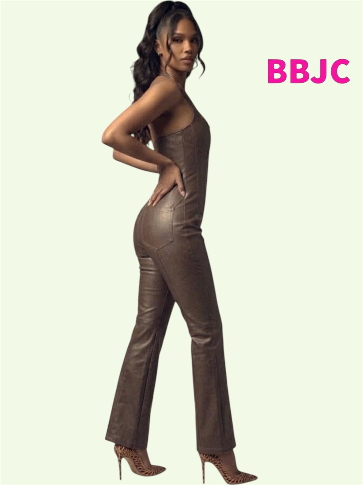 Espresso Leather Jumpsuit