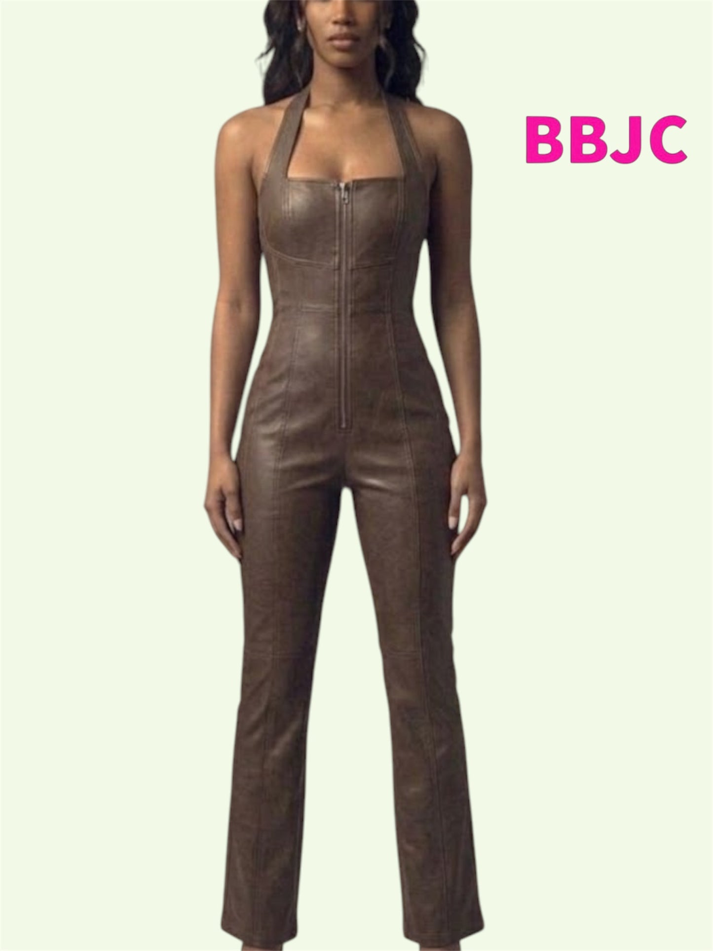 Espresso Leather Jumpsuit