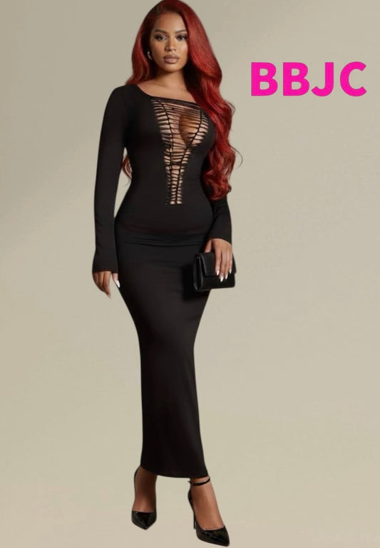 Ripped Black Dress