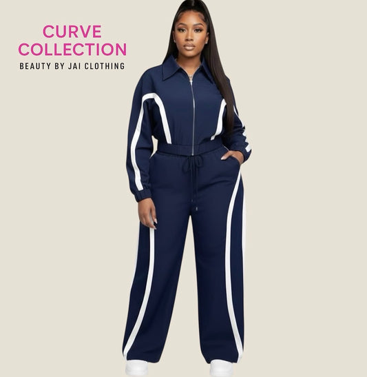 Navy Stripe Tracksuit