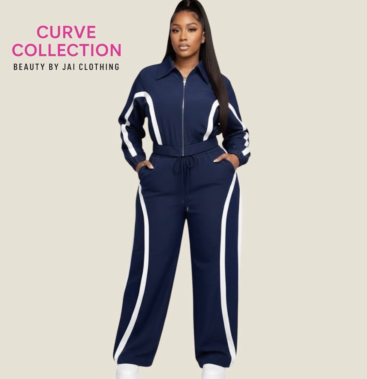 Navy Stripe Tracksuit